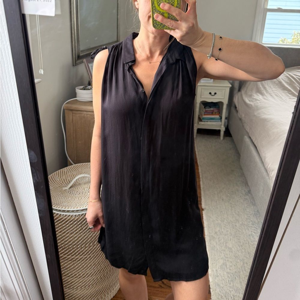 All Saints Drain 6 Sleeveless Ruched Black Mini Dress